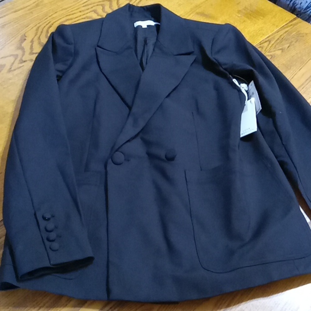 Good American 0 Womens BLACK BLAZER Jacket Career Office Business NEW